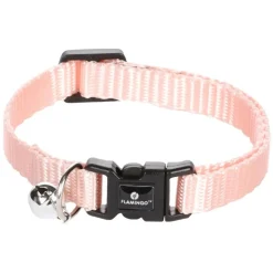 ANIMALLPARADISE - Collier réglable de 19 à 30 cm rose clair avec clochette pour chat