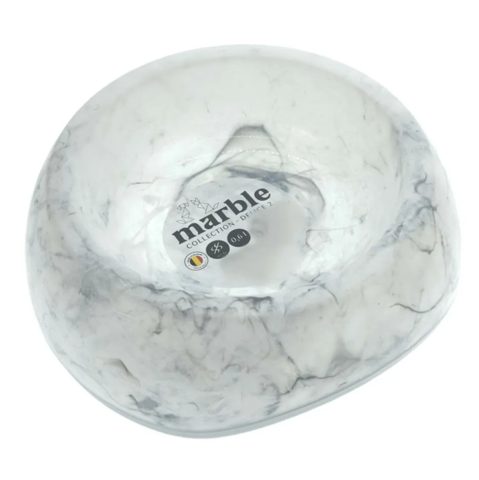 ANIMALLPARADISE - Ecuelle blanche marbré 0.6 litres ø 21 cm pour chat et chien