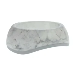 ANIMALLPARADISE - Ecuelle blanche marbré 0.6 litres ø 21 cm pour chat et chien