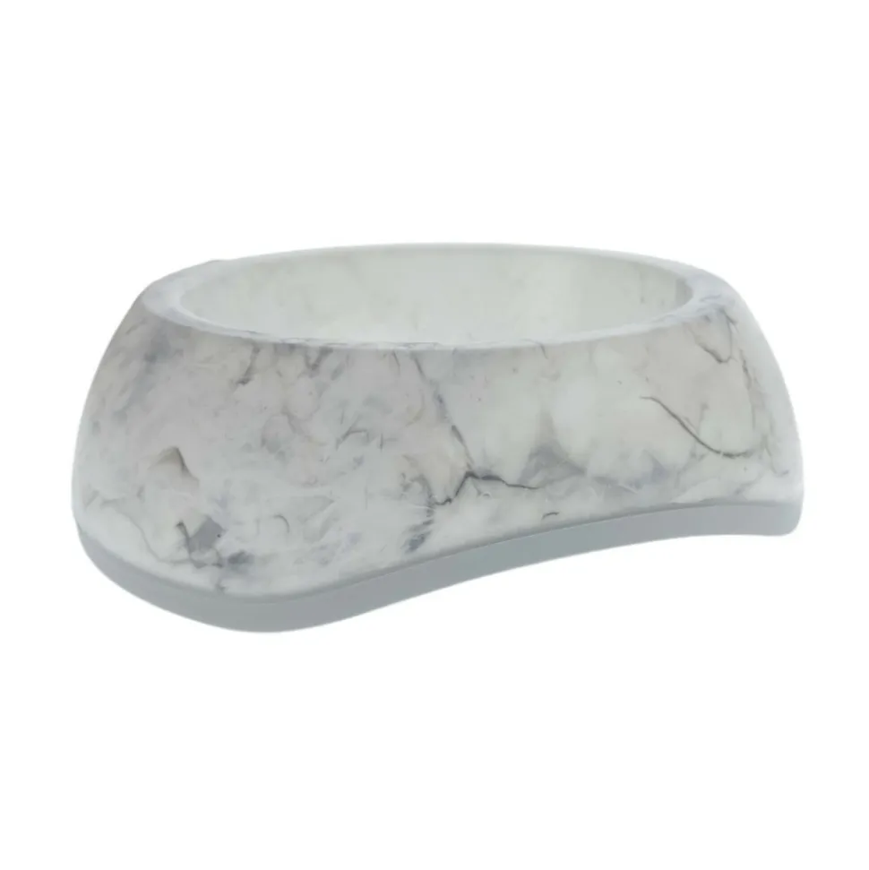 ANIMALLPARADISE - Ecuelle blanche marbré 0.6 litres ø 21 cm pour chat et chien