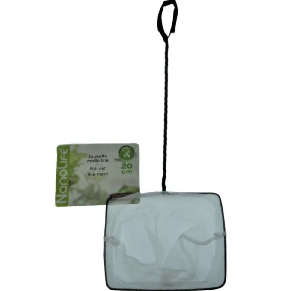 ANIMALLPARADISE - Epuisette filet blanc, maille fine, 20 cm x 16 x 53 cm, aquarium
