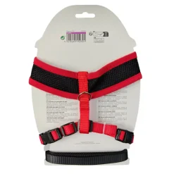 ANIMALLPARADISE - Harnais pour grand chat, couleur noir et rouge, taille l, réglable