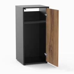 AQUATLANTIS - Aquarium équipé Aqua Tower 96 LED, meuble noir et bois - 96L