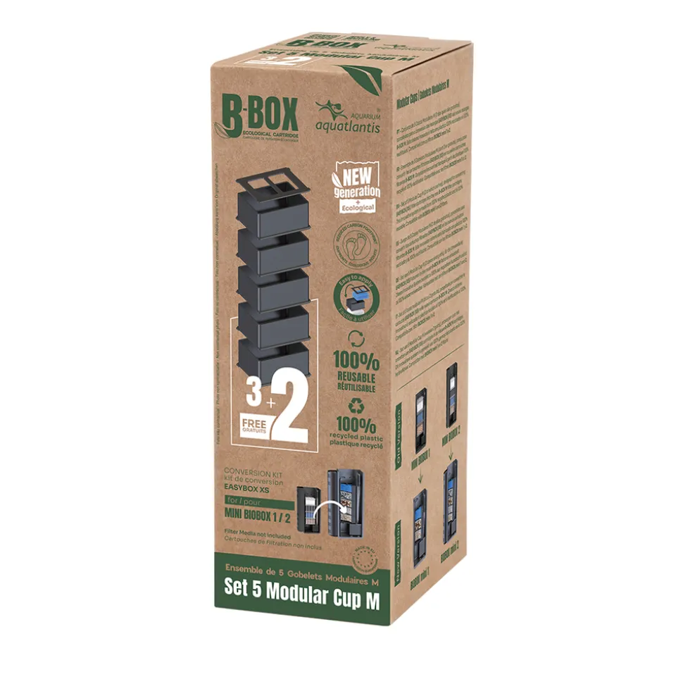 AQUATLANTIS - Kit 5 gobelets modulaires pour Mini Biobox - taille M
