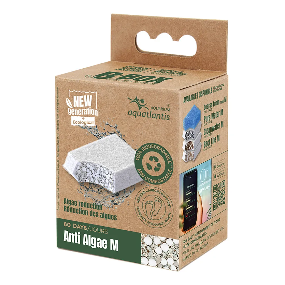 AQUATLANTIS - Masse filtrante pour aquarium B-Box anti algues, taille M