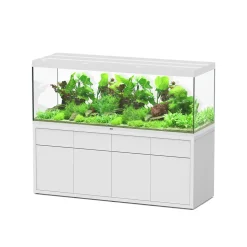 AQUATLANTIS - Meuble avec aquarium Sublime en bois blanc - 198,5x68,8x83 cm