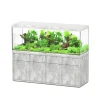 AQUATLANTIS - Meuble avec aquarium Sublime en bois béton - 198,5x68,8x83 cm