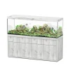 AQUATLANTIS - Meuble avec aquarium Sublime en bois chêne blanc - 198,5x58,9x83 cm