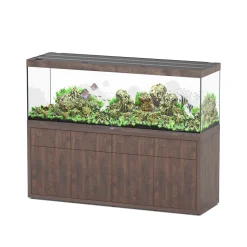 AQUATLANTIS - Meuble avec aquarium Sublime en bois chêne brun - 198,5x58,9x83 cm