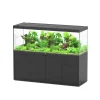 AQUATLANTIS - Meuble avec aquarium Sublime en bois noir - 198,5x68,8x83 cm