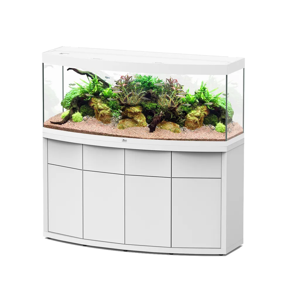 AQUATLANTIS - Meuble avec aquarium Sublime Horizon en bois blanc - 150,2x53,7x83 cm