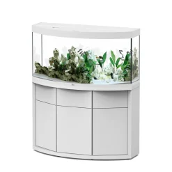 AQUATLANTIS - Meuble avec aquarium Sublime Horizon en bois blanc - 120,4x49x83 cm