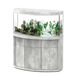 AQUATLANTIS - Meuble avec aquarium Sublime Horizon en bois béton - 120,4x49x83 cm