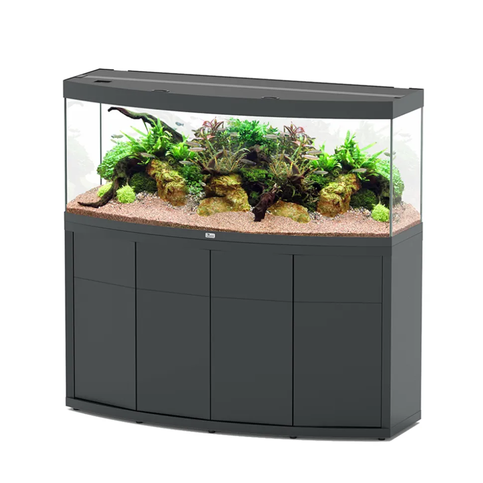 AQUATLANTIS - Meuble avec aquarium Sublime Horizon en bois gris - 150,2x53,7x83 cm