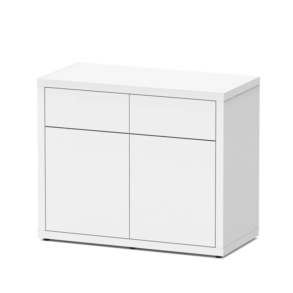 AQUATLANTIS - Meuble d'aquarium avec 2 portes Sublime 100 Blanc L.100xP.50xH.83cm