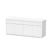 AQUATLANTIS - Meuble d'aquarium avec 4 portes Sublime Blanc L.200xP.60xH.83cm