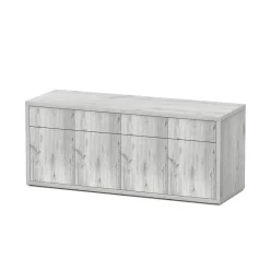 AQUATLANTIS - Meuble d'aquarium avec 4 portes Sublime Chêne Blanc L.200xP.70xH.83cm