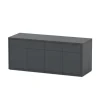 AQUATLANTIS - Meuble d'aquarium avec 4 portes Sublime Gris L.200xP.70xH.83cm
