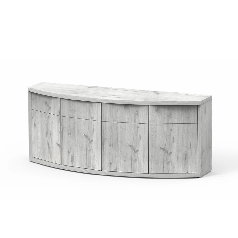 AQUATLANTIS - Meuble d'aquarium 4 portes Sublime Horizon Chêne Blanc L200,5xP65,10cm