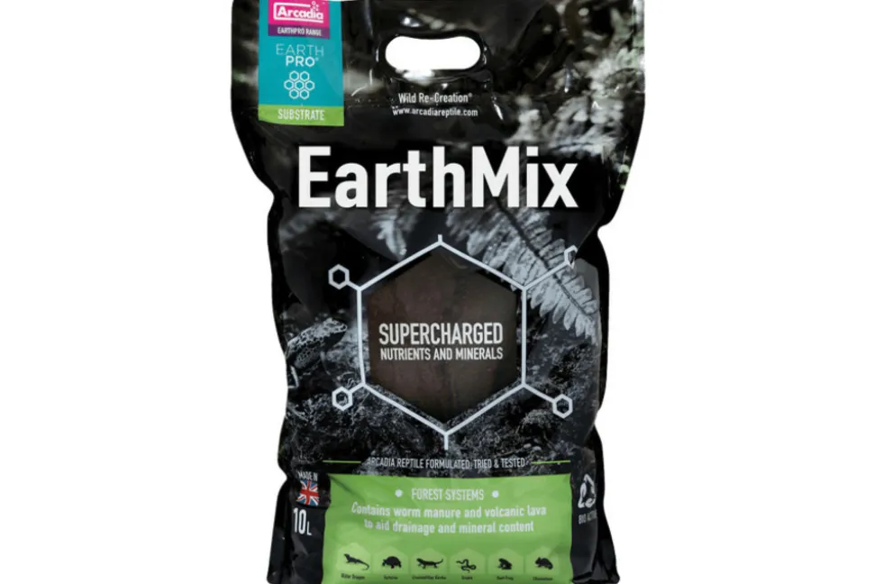 ARCADIA - Terreau pour terrarium - earthmix 10 litres - substrat pour reptiles (tortues, lézards, serpents), amphibiens, invertébrés et pl