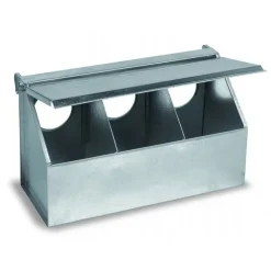 AVIMAC - Mangeoire pigeons et perdrix 3 compartiments métal