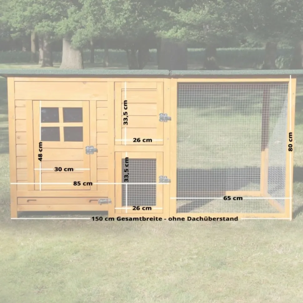 BB LOISIR - Poulailler pour jardin exteieure 5 poules r 150 x 80 x 68 cm - modele 147 flexi standard