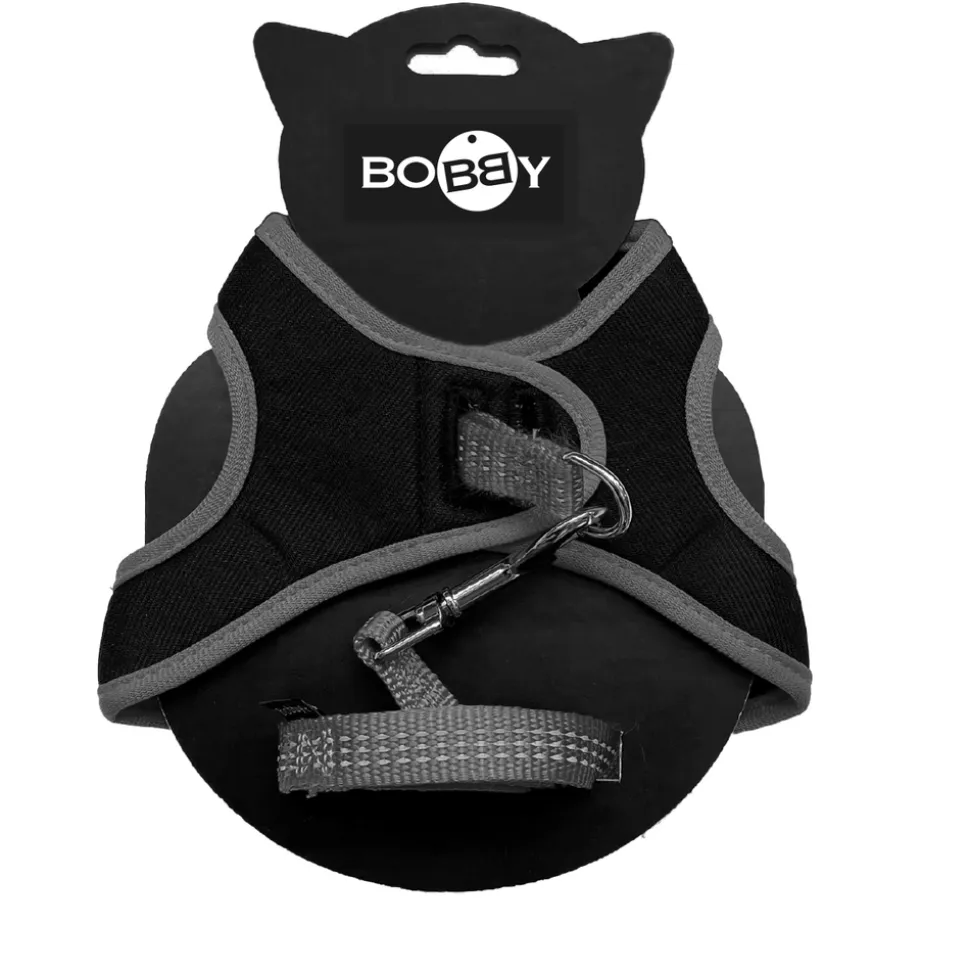 BOBBY - Pack mini harnais avec laisse pour chat, coloris noir - XS