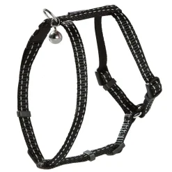 BOBBY - Pack Safe pour chat : harnais et laisse nylon noir