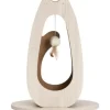 CAT IT - Griffoir pour chat - catit - pixi grand - avec balle en tissu et plume - aspect chene naturel