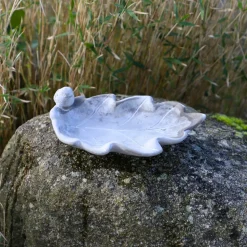 CHEMIN DE CAMPAGNE - Bain d'oiseaux en béton gris 24 x 13 x 8 cm