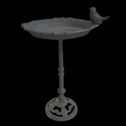 CHEMIN DE CAMPAGNE - Bain d’oiseaux en fonte gris 25 x 18.5 x 39.5 cm