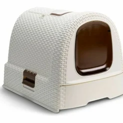 CURVER - Bac à litière pour chats curver 2068962 blanc bronze résine plastique 3,5 x 3,5 x 1 cm