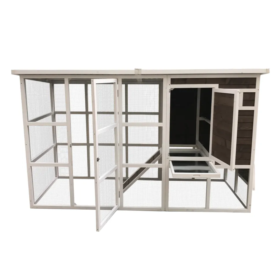 DADU - Poulailler Kentucky en bois avec pondoir - 235x94x140 cm