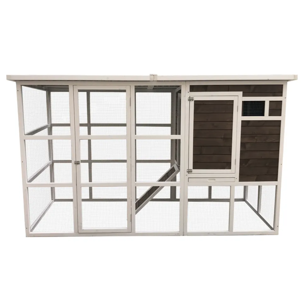 DADU - Poulailler Kentucky en bois avec pondoir - 235x94x140 cm