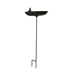 DÉCORATION D'AUTREFOIS - Abreuvoir oiseau sur pied fonte fonte marron - décoration d'autrefois
