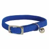 DOOGY FASHION - Collier nylon simple chromé chat bleu