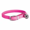 DOOGY FASHION - Collier nylon simple chromé chat rose