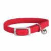 DOOGY FASHION - Collier nylon simple chromé chat rouge
