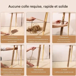DOWNYPAWS - Arbre à chat corde en coton -corde de chanvre artisanale diy-8 mm 20 m