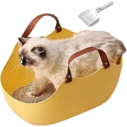 DOWNYPAWS - Bac à litière chat bassin portable