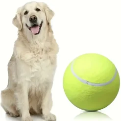 DOWNYPAWS - Balle De Tennis Géante Ultra Résistante Pour Chien - 9,45 Pouces, Caoutchouc Non Toxique