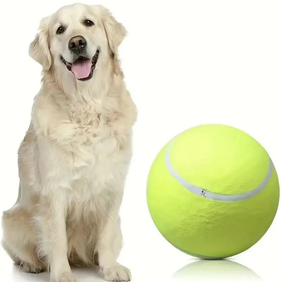 DOWNYPAWS - Balle De Tennis Géante Ultra Résistante Pour Chien - 9,45 Pouces, Caoutchouc Non Toxique