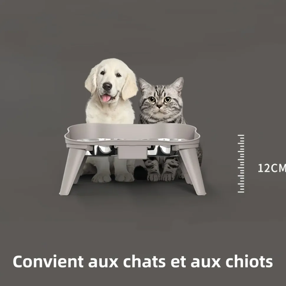 DOWNYPAWS - Bol en acier inoxydable pour chat et chien