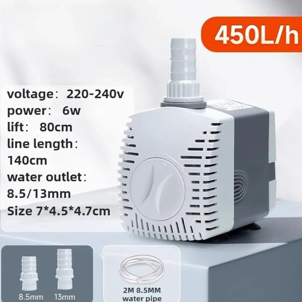 DOWNYPAWS - Bomba acuario 6w ultra silenciosa ajustable sumergible