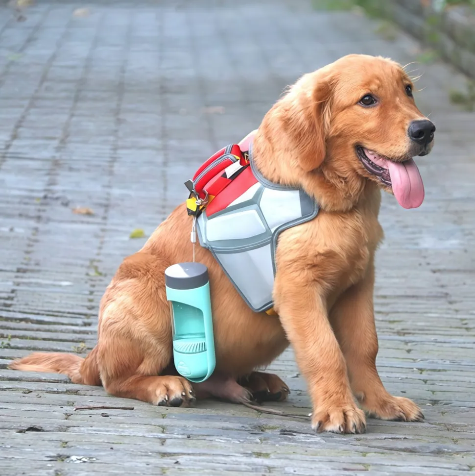 DOWNYPAWS - Bouteille d'eau portable pour voyage et animaux de compagnie - fontaine à boire avec filtre, fourniture d'extérieur