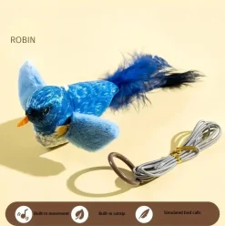 DOWNYPAWS - Bâton de jeu pour chat : jouet en peluche imitant un oiseau outil de divertissement anti - ennui résistant aux morsures