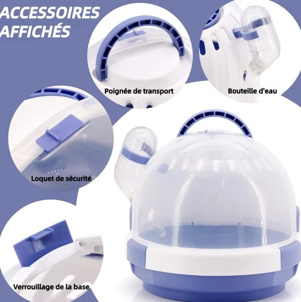 DOWNYPAWS - Cage de transport - plastique avec bouteille d'eau pour petits animaux