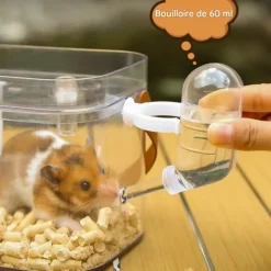 DOWNYPAWS - Cage de transport - portable avec bouteille d'eau transparente