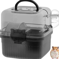 DOWNYPAWS - Cage de transport - translucide avec bouteille d'eau, portable