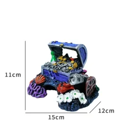 DOWNYPAWS - Coffre au trésor ornemental pour aquarium
